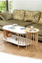 Hanah Home Peka111-125 Juego de mesas de café Blanco y Roble Zafiro